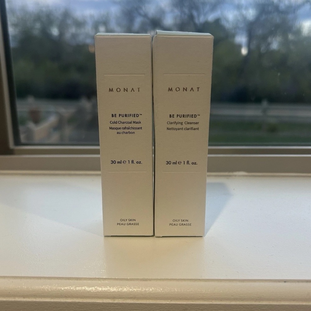 Monat “Be Purified” Cold Charcoal Mask + Clarifying Cleanser Travel Size 1 FL OZ